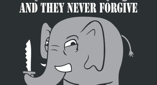 Elephants Never Forgive Tee Design
