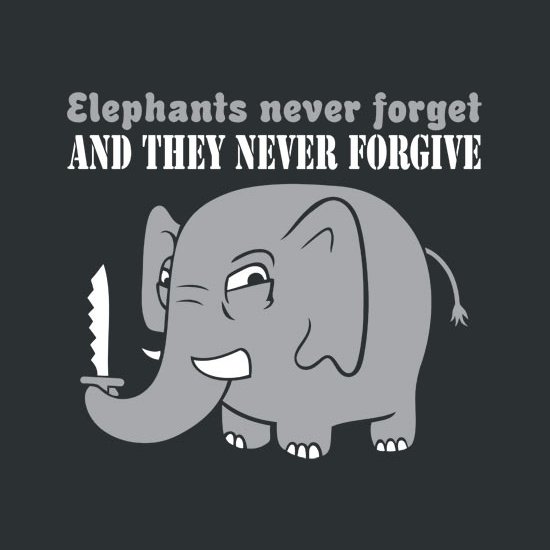 Elephants Never Forgive Tee Design