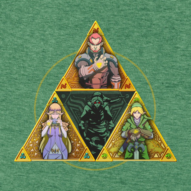 Triforce and a Little Darkness Tee Design by Perthseus.