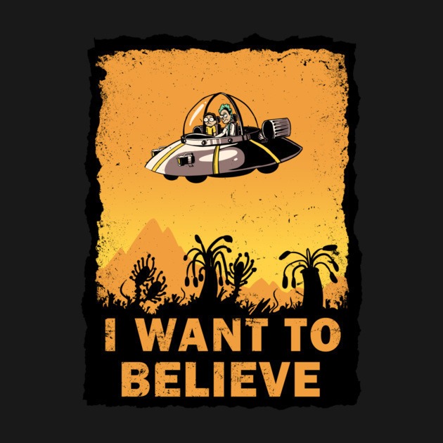 I Want To Believe 100 Years Tee Design by Fishmas