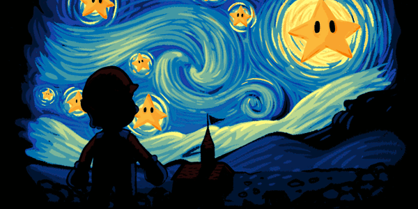 Super Starry Night Tee Design by Naolito.