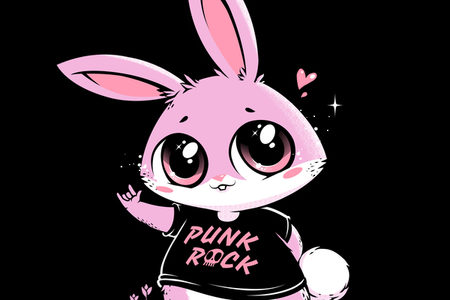 Punk Rock Bunny Hoodie Design by Tobe Fonseca